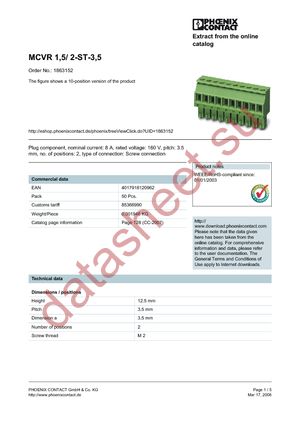 1863152 datasheet  